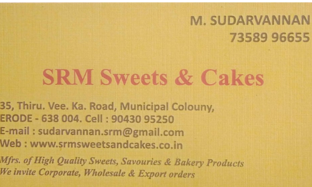 SRM Sweets & Cakes in Erode, Sweet Shop in Erode, Cake Shop in Erode ...